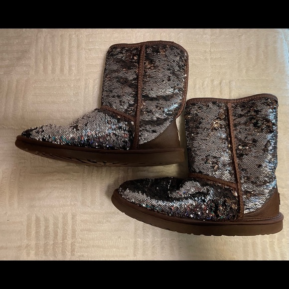 Ugg boots sequins brown & gold - Picture 3 of 7